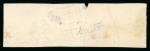 Stamp of India » 1854 Lithographs 1854 1a red die II unused left marginal strip of four, faults