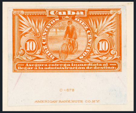 Stamp of Cuba Cuba US Military Rule 1899 Special Delivery 10c imperf proof with ornament added