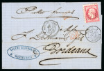 Stamp of France » Lettres Classiques Collections 1866-1869, ensemble de 2 lettres de la même archive