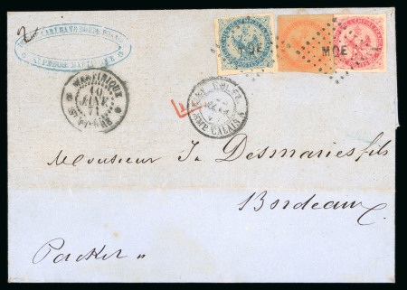 Stamp of Colonies françaises » Colonies Générales 1868-1871, archive DESMARIES et Fils, ensemble de 6