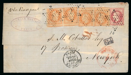 Stamp of Large Lots and Collections 1860-70s seven European transatlantic covers to United States