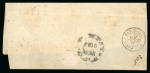 Stamp of India » 1854 Lithographs 1856 (Feb 16) large piece with two 1854 4a first printings