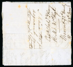 Stamp of India » 1854 Lithographs 1855 (Mar 24) entire to France, franked on the reverse with two 1854 4a second printings and 1a die I