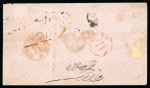 Stamp of India » 1854 Lithographs 1857 (Nov 18) envelope from Simla to Calcutta with 1854 1a die II pair