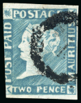 Stamp of Mauritius » 1848-59 Post Paid Issue » Intermediate Impressions (SG 10-15) Mauritius 1855-58 Intermediate Impression 2d blue used