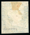 Stamp of Mauritius » 1848-59 Post Paid Issue » Worn Impressions (SG 16-22) Post Paid 2d blue, two examples with worn impressions, plus Lapirot worn impression