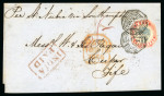 Stamp of India » 1854 Lithographs 1856 (Aug 8) wrapper to Scotland with 1854 4a head die III, frame die II, cut-to-shape