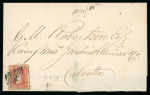 Stamp of India » 1854 Lithographs 1856 (Nov 18) wrapper from to Calcutta with 1854 1a red die II