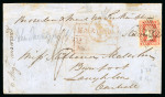 Stamp of India » 1854 Lithographs 1855 (Aug 6) envelope from Baroda to England with 1854 1a red die I