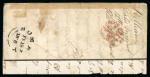 Stamp of India » 1854 Lithographs 1858 (Feb 12) part cover (most of front and top backflap) from Meerut to England with 1854 4a fourth printing and 2a