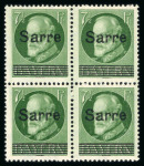 Stamp of Colonies françaises » Sarre 1920, timbre de Bavière surchargé Y&T n° 19 en bloc