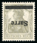 Stamp of Colonies françaises » Sarre 1920, timbre Germania surchargé Y&T n° 1a surcharge