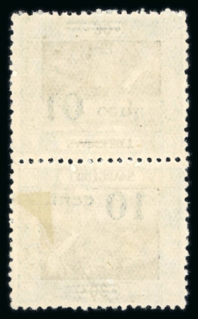 Stamp of Colonies françaises » Sarre 1921, paires tête-bêche Y&T n° 70b, n° 71g et n° 72b