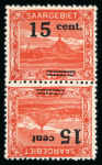 Stamp of Colonies françaises » Sarre 1921, paires tête-bêche Y&T n° 70b, n° 71g et n° 72b