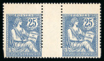 Stamp of France » Émissions à partir de 1900 1902, Mouchon retouché Y&T n°127, 25c bleu en paire