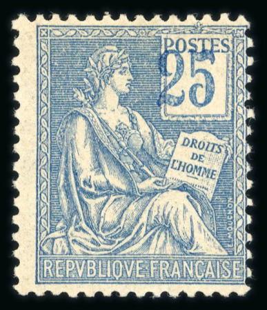 Stamp of France » Émissions à partir de 1900 1900, Mouchon Y&T n°114a, 25c bleu,  chiffres très