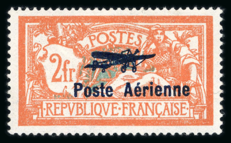 Stamp of France » Poste Aérienne 1927, Merson PA Y&T n° 1A, variété écusson brisé neuf