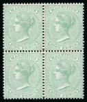 Stamp of Mauritius » 1860-72 De La Rue Issues (SG 46-72) 1863-72 9d yellow-green mint block of four