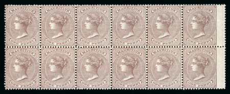 Stamp of Mauritius » 1860-72 De La Rue Issues (SG 46-72) 1863-72 1d purple brown with watermark inverted in mint block of 12