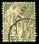 Stamp of Colonies françaises » Guyane française 1892, Y&T n° 26 neuf * et n° 28 oblitéré, les deux