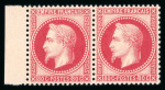 Stamp of France » Empire Lauré 1863-1870 1870, Napoléon lauré Y&T 32d, 80c rose vif en paire