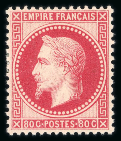 Stamp of France » Empire Lauré 1863-1870 1870, Napoléon lauré Y&T 32d, 80c rose vif neuf *,