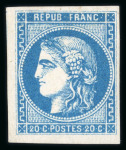 Stamp of France » Emission de Bordeaux 1870 1870, Cérès Bordeaux Y&T n°46B 20c bleu, neuf*, quatre