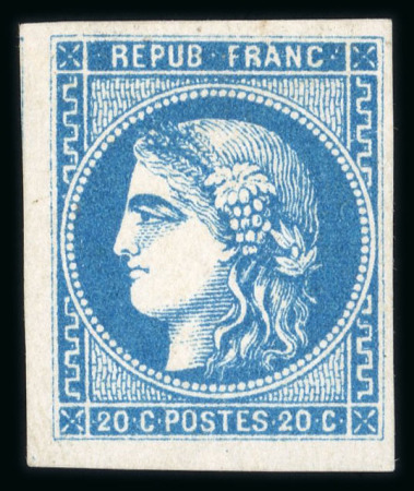 Stamp of France » Emission de Bordeaux 1870 1870, Cérès Bordeaux Y&T n°46B 20c bleu, neuf*, quatre