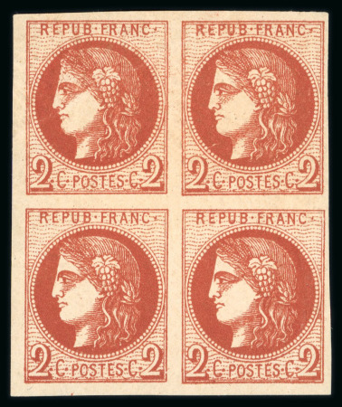 Stamp of France » Emission de Bordeaux 1870 1870, Cérès Bordeaux Y&T n°40Bf, 2c rouge-brique foncé