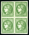 Stamp of France » Emission de Bordeaux 1870 1870, Cérès Bordeaux Y&T n°42B 5c vert foncé en bloc