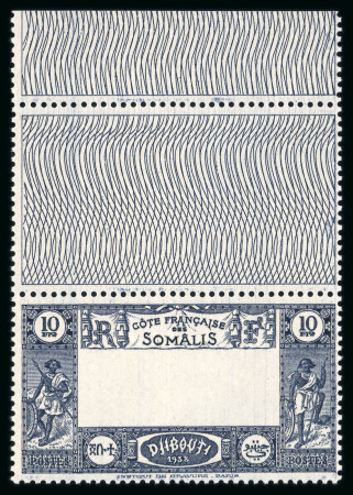 Stamp of Colonies françaises » Côtes des Somalis CANCEL 1938, YT n° 168a variété centre omis superbe exemplaire