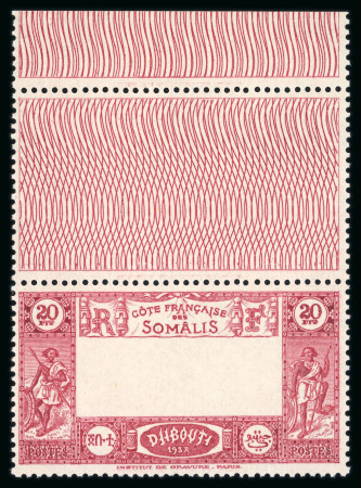 Stamp of Colonies françaises » Côtes des Somalis CANCEL 1938, YT n° 169a variété centre omis superbe exemplaire