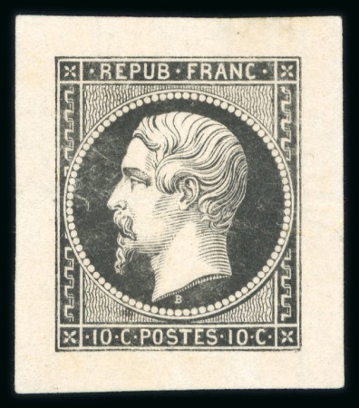 Stamp of France » Présidence de 1852 1852, Napoléon non dentelé 10c Présidence, épreuve