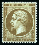 Stamp of France » Empire 1853-1862 1853, Napoléon dentelé Y&T n°19, 1c mordoré (centrage