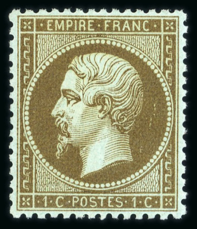 Stamp of France » Empire 1853-1862 1853, Napoléon dentelé Y&T n°19, 1c mordoré (centrage