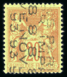 Stamp of France » Préoblitérés 1893, préoblitéré Sage Y&T n°18, 20c brique sur vert