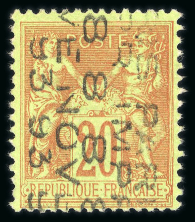 Stamp of France » Préoblitérés 1893, préoblitéré Sage Y&T n°18, 20c brique sur vert