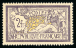 Stamp of France » Émissions à partir de 1900 1900, Merson Y&T n°122, 2f violet et jaune, neuf *,