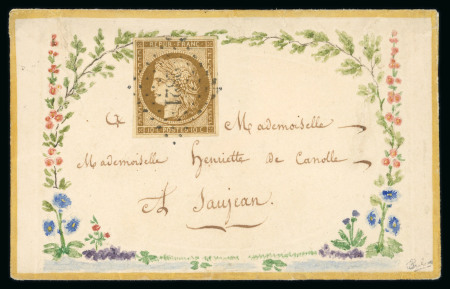 Stamp of France » Lettres Classiques 1849, Cérès Y&T n°1, 10c bistre, oblitéré petits chiffres