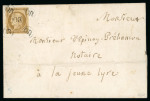 Stamp of France » Lettres Classiques 1853, jolie lettre avec un Cérès Y&T n°1 10c bistre