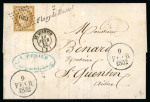 Stamp of France » Lettres Classiques 1852, belle lettre avec un Cérès Y&T n°1 10c bistre-jaune