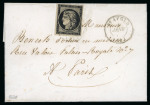 Stamp of France » Lettres Classiques 1849, lettre affranchie d'un Y&T n°3 oblitéré cad