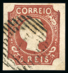 Stamp of Portugal 1855, Pedro V "cabelos lisos" 5 Reis Edifil n° 5 used