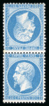 Stamp of France » Empire 1853-1862 1862, Napoléon dentelé Y&T n°22, 20c bleu en paire