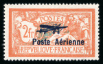 Stamp of France » Poste Aérienne 1927, Merson PA Y&T n°1 et 2 surchargés pour la Poste