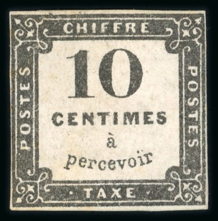 Stamp of France » Timbres-Taxe 1859, Taxe Y&T n°1, 10c noir lithographié, neuf sans