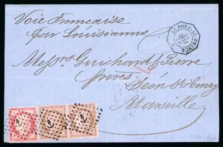 Stamp of Haiti » French Consular Mail 1875-91, group of four covers and a page of stamps