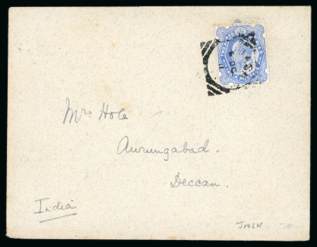 Stamp of Persia » Indian Postal Agencies in Persia 1911, letter from Jask to Aurangabad, franked by 2 1/2 anna