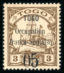 Stamp of Colonies françaises » Togo 1914-1916, Togo Occupation militaire bel ensemble assez