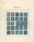 Stamp of Netherlands 1852, King Willem I, used collection of reconstructions of the 19 different plates, beautifully mounted by hand in an album